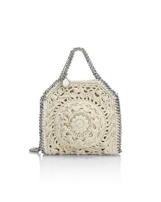 Stella McCartney Natural Tiny Falabella Crochet Crossbody Bag