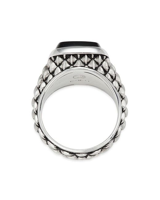 Effy Gray Sterling & Onyx Signet Ring for men