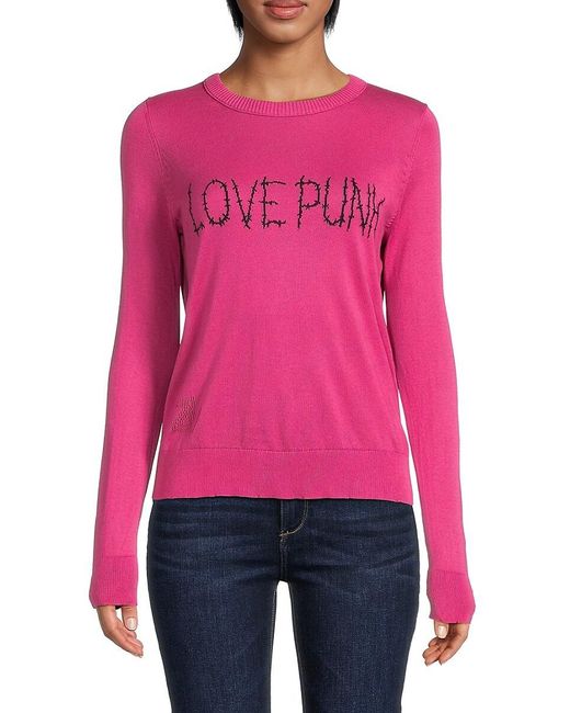 Zadig & Voltaire Pink Love Punk Crewneck Sweater