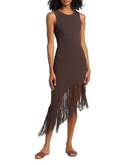 Rails Brown Rylee Fringe Trim Bodycon Midi-Dress