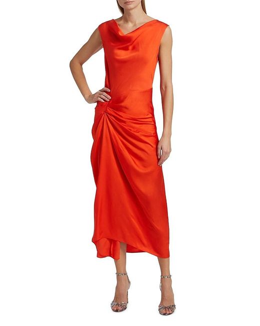 A.L.C. Red A. L.C. Dara Draped Midi-Dress