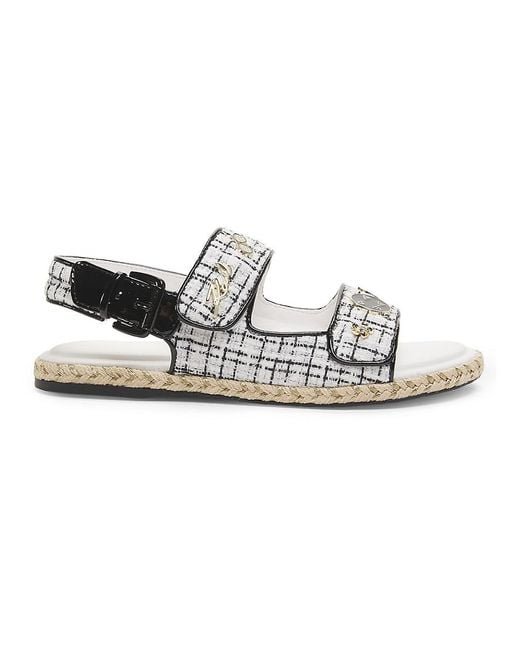 Karl Lagerfeld Multicolor Charlay Logo Tweed Sandals