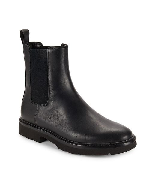 Vince Black Ryker Leather Ankle Chelsea Boots