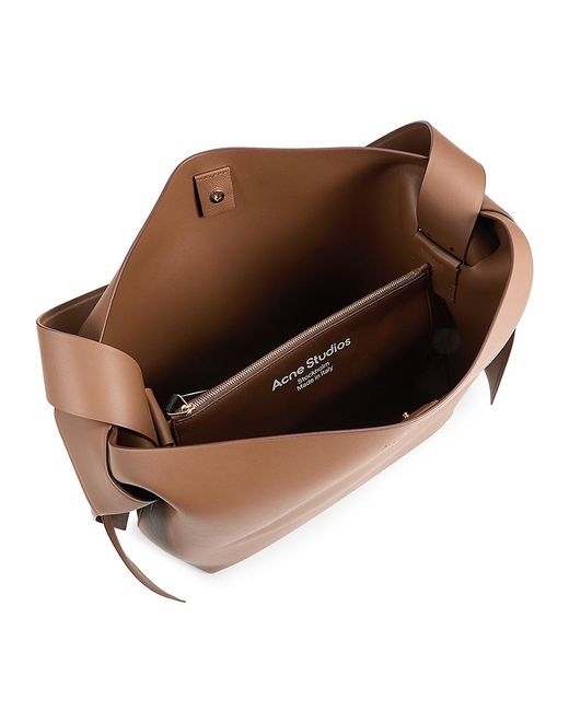 Acne Brown Musubi Midi Knotted Leather Shoulder Bag