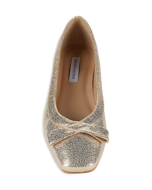 Saks Fifth Avenue Black Kaia Metallic Ballet Flats