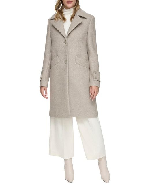 Andrew Marc Regine Pressed Boucle Wool Coat in White Lyst