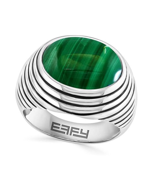 Effy Green Sterling & Malachite Dome Ring for men