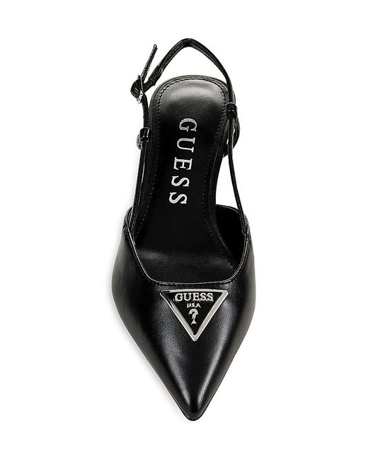 Guess Black Slingback Point Toe Pumps