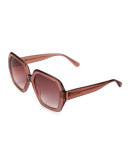 DIFF Pink Nola 54mm Geometric Sunglasses