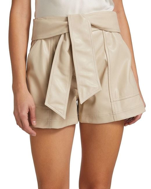 Jonathan Simkhai Natural Mari Vegan Leather Shorts