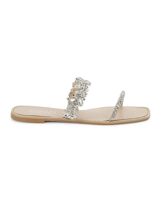 Badgley Mischka Jenelle Embellished Flat Sandals | Lyst