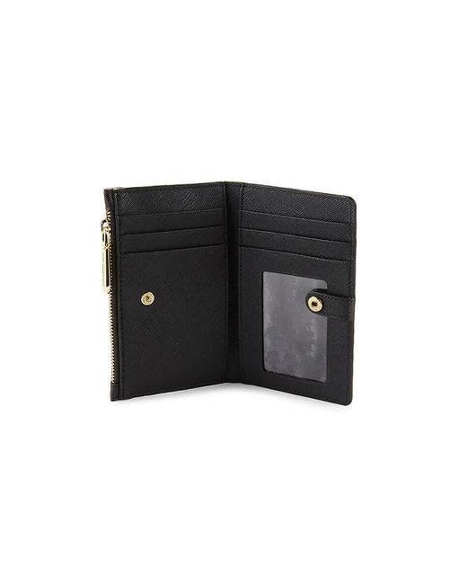 Karl Lagerfeld Black Faux Leather Logo Appliqué Bi-fold Wallet