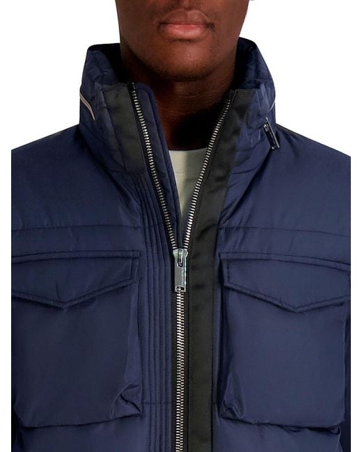 Karl Lagerfeld Gray Stand Collar Regular Fit Puffer Jacket for men