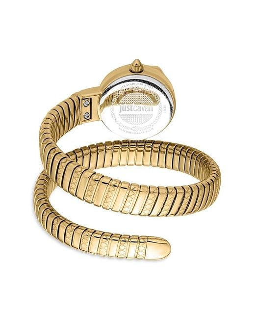 Just Cavalli Metallic Ip Goldtone Stainless Steel & Crystal Wrap Watch/22Mm