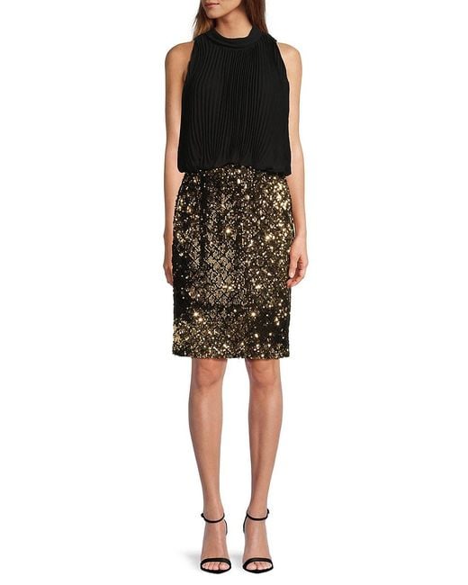 Karl Lagerfeld Black Sleeveless Sequin Dress