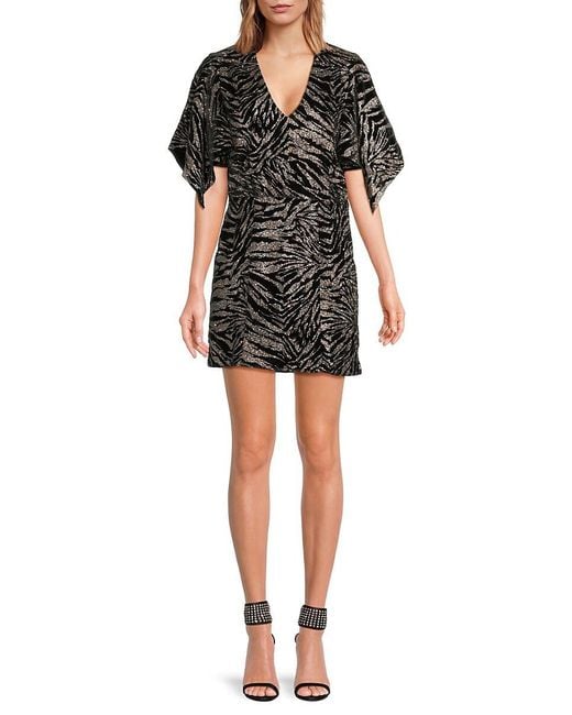 Zadig & Voltaire Black Rilena Glitter Animal Print Minidress