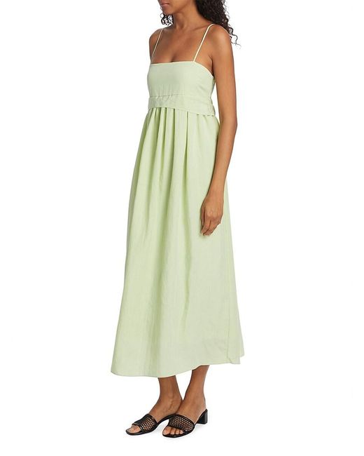 Vince Green Bow Pleated Maxi Dress