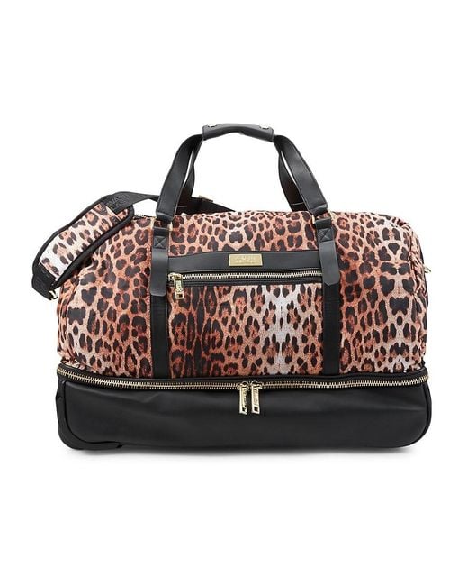 Class Roberto Cavalli Multicolor Leopard-print Rolling Duffle Bag