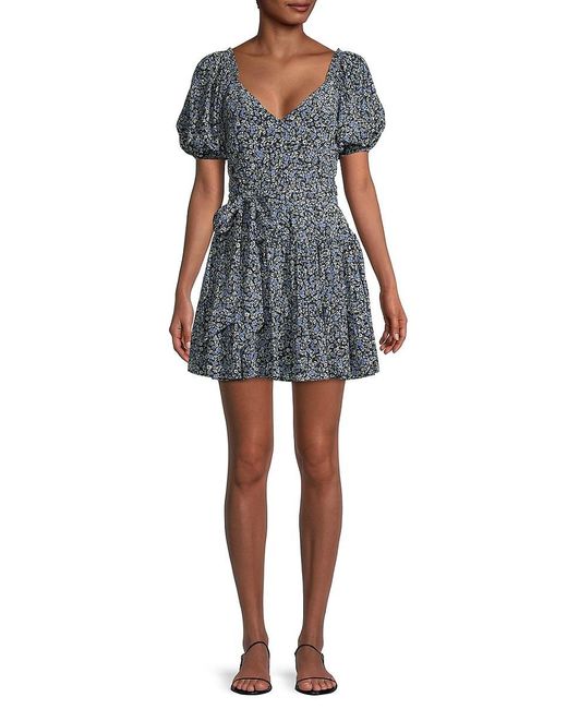 Yumi Kim Floral Puff Sleeve Mini Dress 