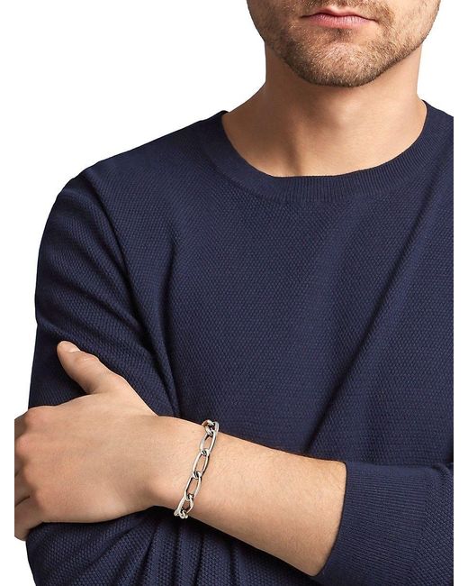 Effy Sterling Silver Link Chain Bracelet in Metallic for Men Lyst