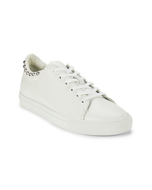 Zadig & Voltaire White Fred Studded Leather Sneakers for men