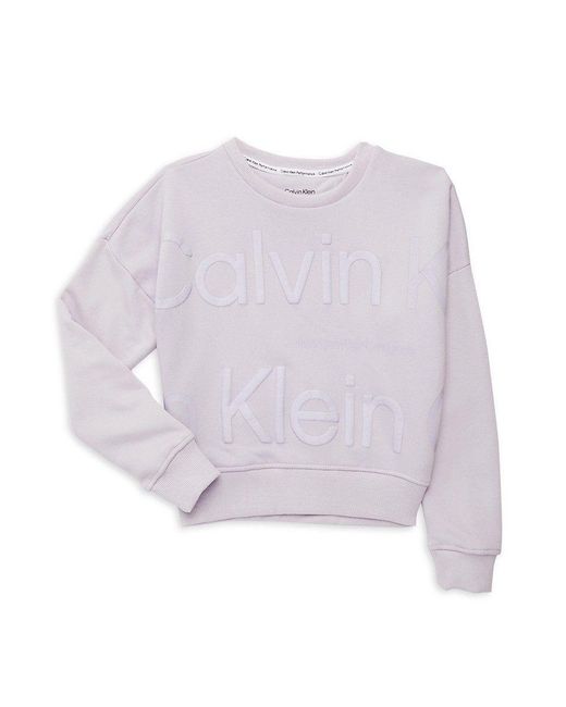 Calvin Klein Purple Girl's Logo Crewneck Sweatshirt