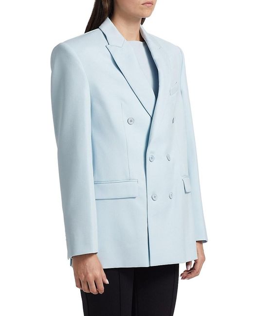 Wardrobe NYC Blue Wardrobe. Nyc Double-Breasted Wool Blazer