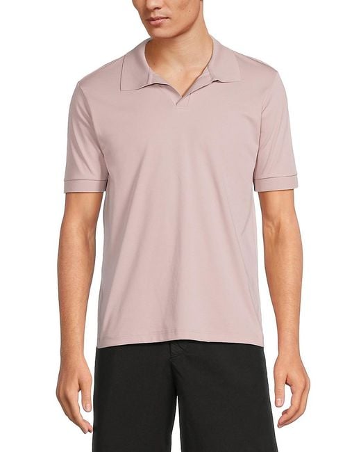 Theory Pink Malden Jc Atlas Solid Polo for men