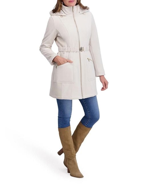 Kensie Black Softshell Belted Longline Jacket
