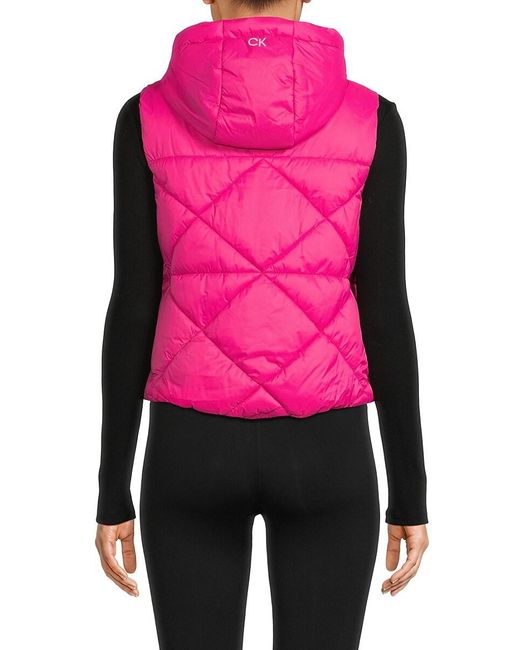 Calvin Klein Solid Hooded Puffer Vest in Black Lyst UK