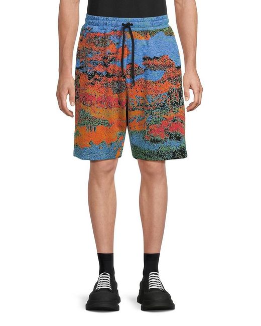 Ambush Blue Jacquard Drawstring Shorts for men