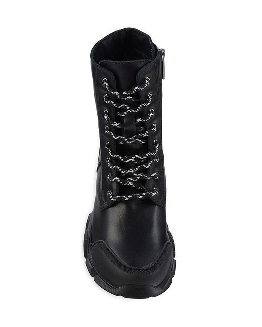 Aquatalia Elvira Leather Combat Boots in Black Lyst Canada