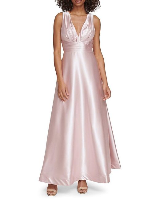 Eliza J Pink Satin A Line Ball Gown
