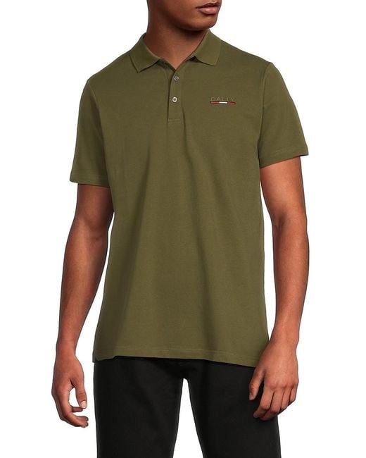 Bally Green Embroidered Logo Polo Shirt for men