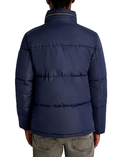Karl Lagerfeld Gray Stand Collar Regular Fit Puffer Jacket for men