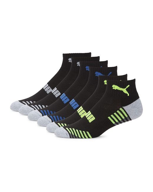 PUMA Black 6-pack Logo Ankle Socks for men
