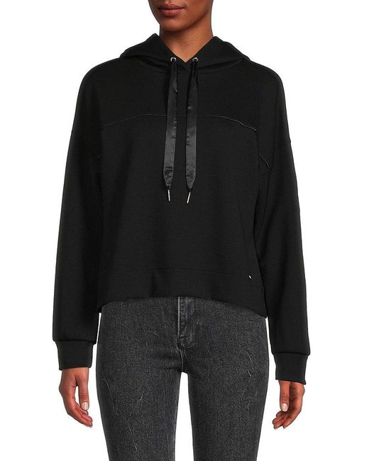 Calvin Klein Seam Detail Hoodie in Black | Lyst