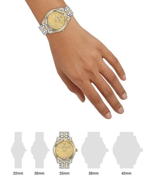 Versace Metallic Stainless Steel Bracelet Watch/42Mm