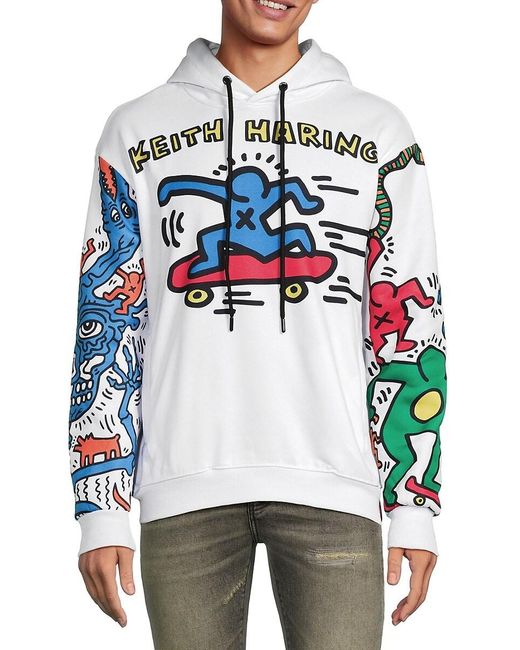 Members Only White Haring Graphic Hoodie for men