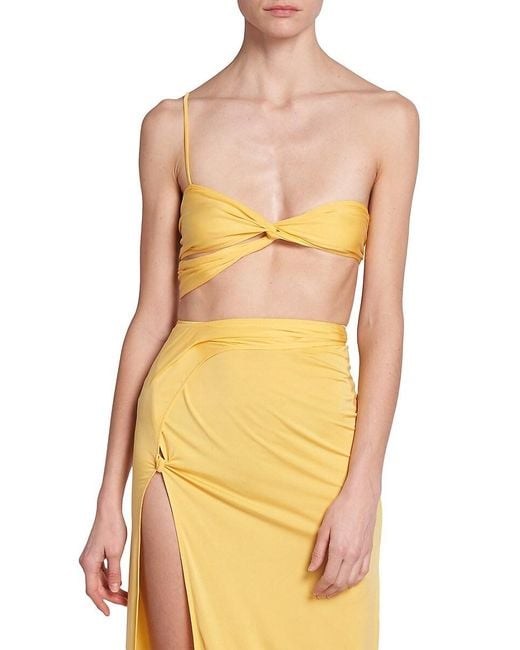 Jacquemus Yellow Le Bandeau Cut-Out Top