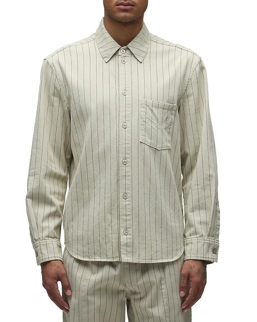 Hudson Gray Pinstriped Cotton-Blend Shirt for men