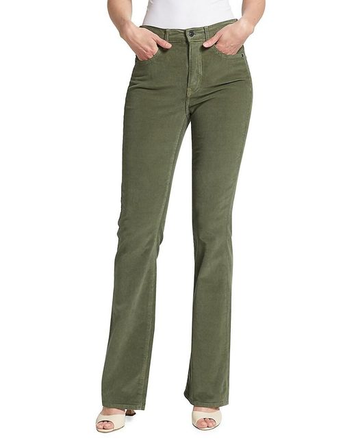 Veronica Beard Green Cameron Corduroy Boot-Cut Jeans