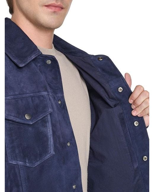 Cole Haan Green Suede Regular Fit Jacket for men