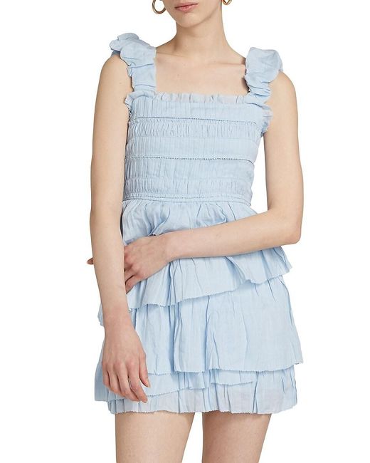 Sea Blue Cole Smocked Minidress