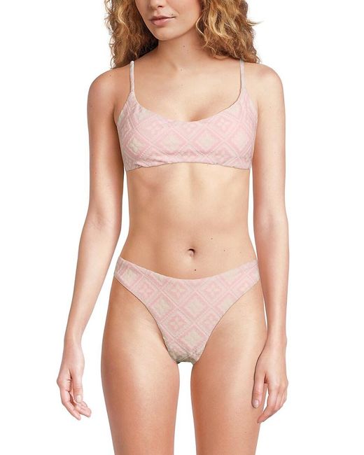 Red Carter Pink Textured Bralette Bikini Top
