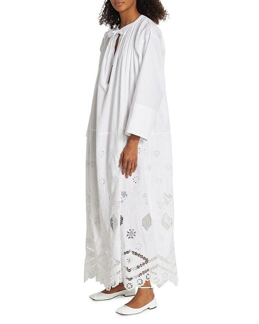 Nili Lotan White Nelya Eyelet Maxi Dress