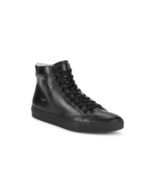 John Galliano, Shoes, John Galliano Studded Hightop Leather Sneakers Mens