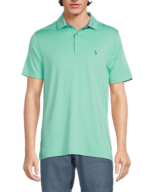 Tailorbyrd Green Solid Performance Polo for men