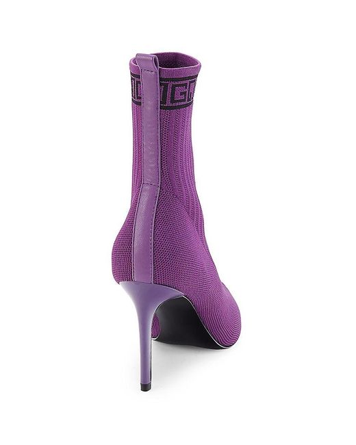 Guess Dallyce Logo Sock Booties in Purple Lyst