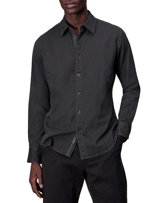 Rag & Bone Blue Tomlin Cotton Button-Front Shirt for men